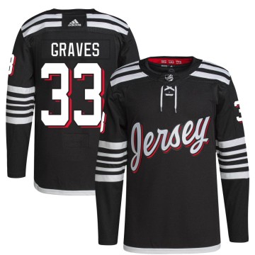 Authentic Adidas Youth Ryan Graves New Jersey Devils 2021/22 Alternate Primegreen Pro Player Jersey - Black