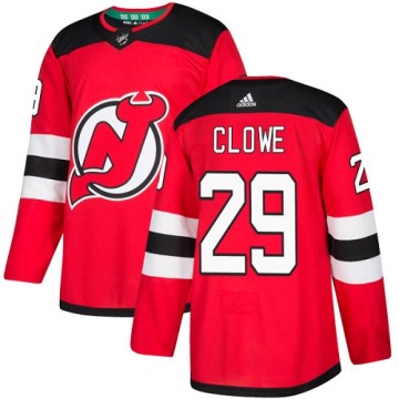 Authentic Adidas Youth Ryane Clowe New Jersey Devils Home Jersey - Red