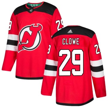 Authentic Adidas Youth Ryane Clowe New Jersey Devils Home Jersey - Red