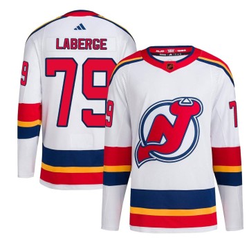 Authentic Adidas Youth Samuel Laberge New Jersey Devils Reverse Retro 2.0 Jersey - White