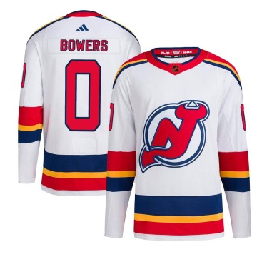 Authentic Adidas Youth Shane Bowers New Jersey Devils Reverse Retro 2.0 Jersey - White