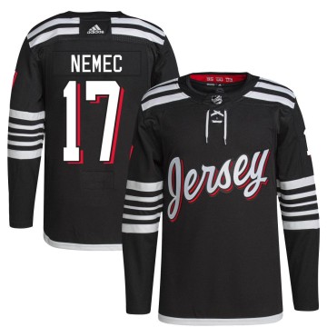 Authentic Adidas Youth Simon Nemec New Jersey Devils 2021/22 Alternate Primegreen Pro Player Jersey - Black