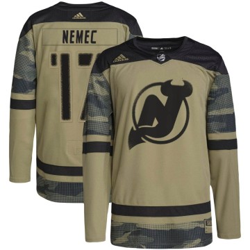 Authentic Adidas Youth Simon Nemec New Jersey Devils Military Appreciation Practice Jersey - Camo