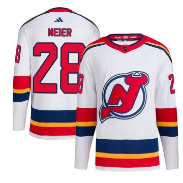 Authentic Adidas Youth Timo Meier New Jersey Devils Reverse Retro 2.0 Jersey - White