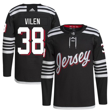 Authentic Adidas Youth Topias Vilen New Jersey Devils 2021/22 Alternate Primegreen Pro Player Jersey - Black