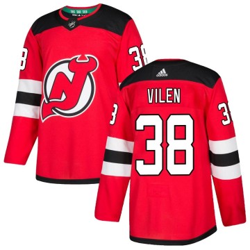 Authentic Adidas Youth Topias Vilen New Jersey Devils Home Jersey - Red