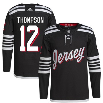Authentic Adidas Youth Tyce Thompson New Jersey Devils 2021/22 Alternate Primegreen Pro Player Jersey - Black
