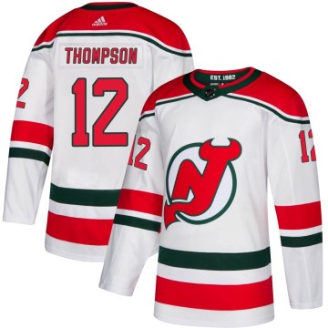 Authentic Adidas Youth Tyce Thompson New Jersey Devils Alternate Jersey - White