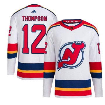 Authentic Adidas Youth Tyce Thompson New Jersey Devils Reverse Retro 2.0 Jersey - White