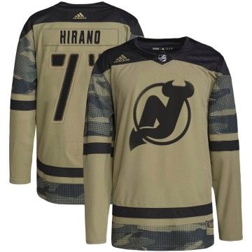 Authentic Adidas Youth Yushiroh Hirano New Jersey Devils Military Appreciation Practice Jersey - Camo