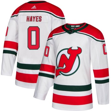 Authentic Adidas Youth Zachary Hayes New Jersey Devils Alternate Jersey - White