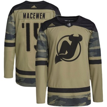 Authentic Adidas Youth Zack MacEwen New Jersey Devils Military Appreciation Practice Jersey - Camo