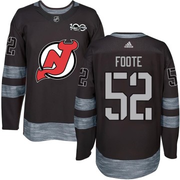 Authentic Men's Cal Foote New Jersey Devils 1917-2017 100th Anniversary Jersey - Black