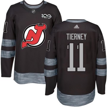 Authentic Men's Chris Tierney New Jersey Devils 1917-2017 100th Anniversary Jersey - Black