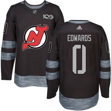 Authentic Men's Ethan Edwards New Jersey Devils 1917-2017 100th Anniversary Jersey - Black