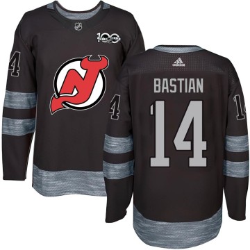 Authentic Men's Nathan Bastian New Jersey Devils 1917-2017 100th Anniversary Jersey - Black