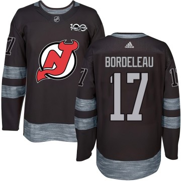 Authentic Men's Thomas Bordeleau New Jersey Devils 1917-2017 100th Anniversary Jersey - Black