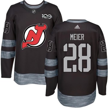 Authentic Men's Timo Meier New Jersey Devils 1917-2017 100th Anniversary Jersey - Black