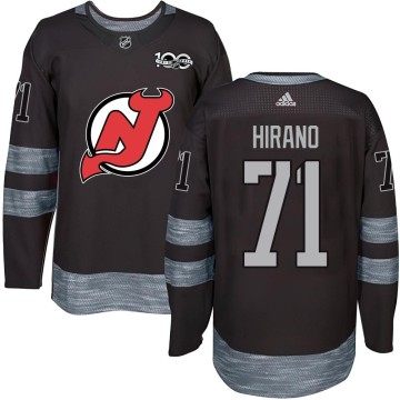 Authentic Men's Yushiroh Hirano New Jersey Devils 1917-2017 100th Anniversary Jersey - Black