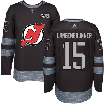 Authentic Youth Jamie Langenbrunner New Jersey Devils 1917-2017 100th Anniversary Jersey - Black