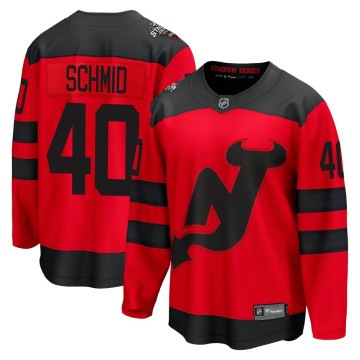 Breakaway Fanatics Branded Men's Akira Schmid New Jersey Devils 2024 Stadium Series Jersey - Red