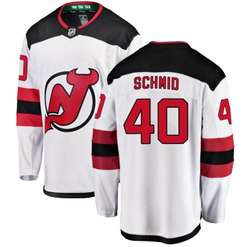 Breakaway Fanatics Branded Men's Akira Schmid New Jersey Devils Away Jersey - White