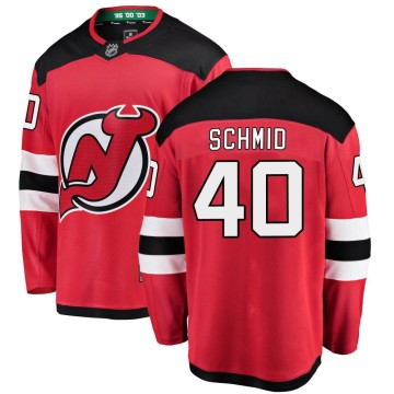 Breakaway Fanatics Branded Men's Akira Schmid New Jersey Devils Home Jersey - Red