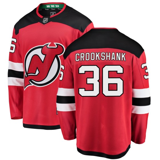 Breakaway Fanatics Branded Men's Angus Crookshank New Jersey Devils Home Jersey - Red