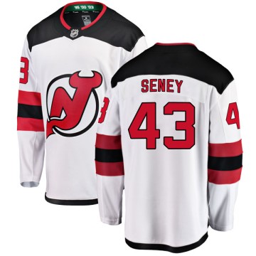 Breakaway Fanatics Branded Men's Brett Seney New Jersey Devils Away Jersey - White