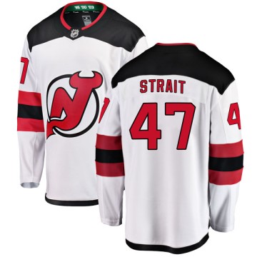 Breakaway Fanatics Branded Men's Brian Strait New Jersey Devils Away Jersey - White