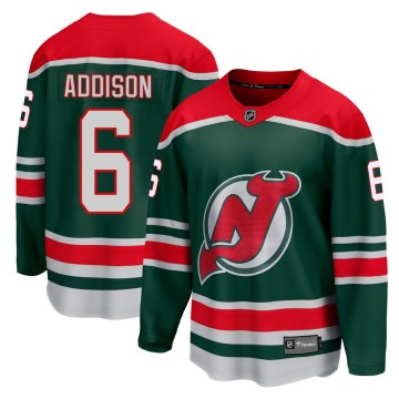 Breakaway Fanatics Branded Men's Calen Addison New Jersey Devils 2020/21 Special Edition Jersey - Green