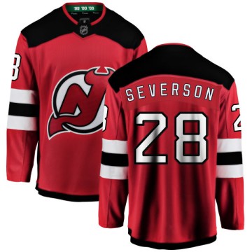 Breakaway Fanatics Branded Men's Damon Severson New Jersey Devils Home Jersey - Red