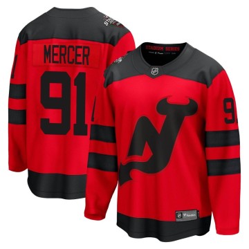 Breakaway Fanatics Branded Men's Dawson Mercer New Jersey Devils 2024 Stadium Series Jersey - Red