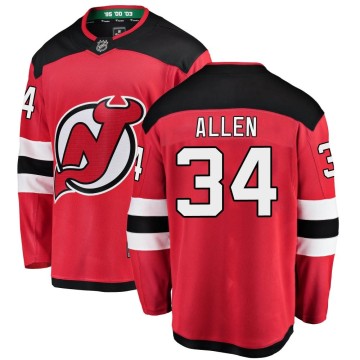Breakaway Fanatics Branded Men's Jake Allen New Jersey Devils Home Jersey - Red