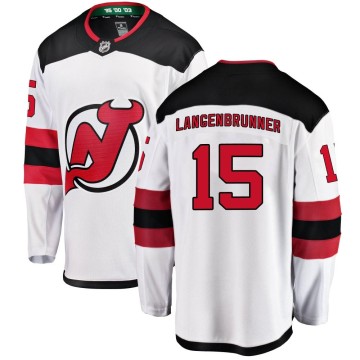 Breakaway Fanatics Branded Men's Jamie Langenbrunner New Jersey Devils Away Jersey - White