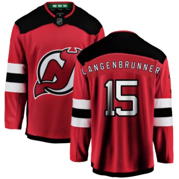 Breakaway Fanatics Branded Men's Jamie Langenbrunner New Jersey Devils Home Jersey - Red
