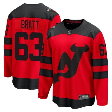 Breakaway Fanatics Branded Men's Jesper Bratt New Jersey Devils 2024 Stadium Series Jersey - Red