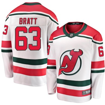 Breakaway Fanatics Branded Men's Jesper Bratt New Jersey Devils Alternate Jersey - White
