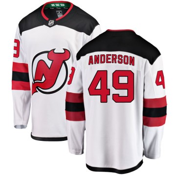 Breakaway Fanatics Branded Men's Joey Anderson New Jersey Devils Away Jersey - White