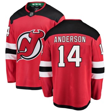 Breakaway Fanatics Branded Men's Joey Anderson New Jersey Devils Home Jersey - Red