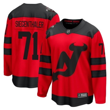 Breakaway Fanatics Branded Men's Jonas Siegenthaler New Jersey Devils 2024 Stadium Series Jersey - Red