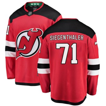 Breakaway Fanatics Branded Men's Jonas Siegenthaler New Jersey Devils Home Jersey - Red
