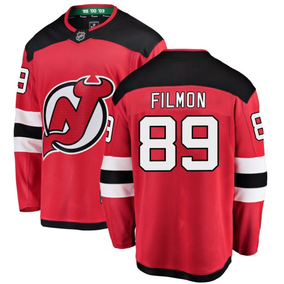 Breakaway Fanatics Branded Men's Josh Filmon New Jersey Devils Home Jersey - Red