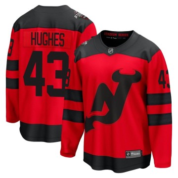 Breakaway Fanatics Branded Men's Luke Hughes New Jersey Devils 2024 Stadium Series Jersey - Red