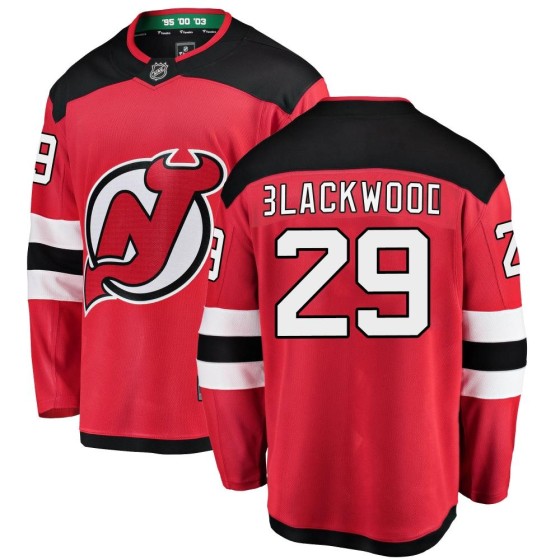 Breakaway Fanatics Branded Men's MacKenzie Blackwood New Jersey Devils Mackenzie wood Red Home Jersey - Black
