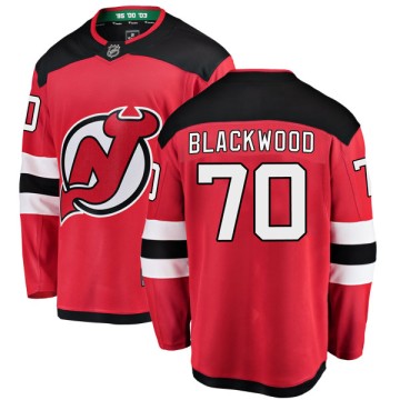 Breakaway Fanatics Branded Men's MacKenzie Blackwood New Jersey Devils Red Home Jersey - Black