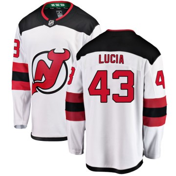 Breakaway Fanatics Branded Men's Mario Lucia New Jersey Devils Away Jersey - White