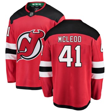 Breakaway Fanatics Branded Men's Michael McLeod New Jersey Devils ized Home Jersey - Red