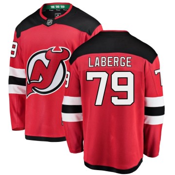 Breakaway Fanatics Branded Men's Samuel Laberge New Jersey Devils Home Jersey - Red