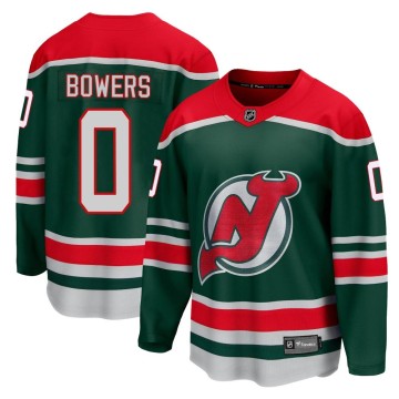Breakaway Fanatics Branded Men's Shane Bowers New Jersey Devils 2020/21 Special Edition Jersey - Green